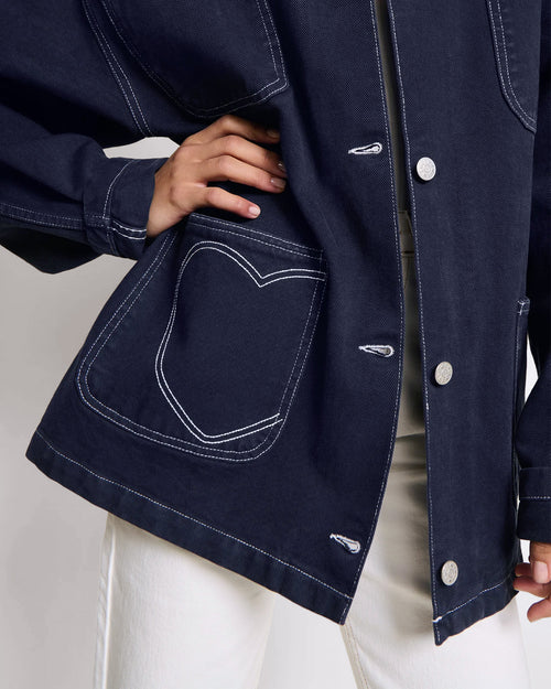 La veste Viggo en coton bio - bleu nuit - émoi émoi   - 4 