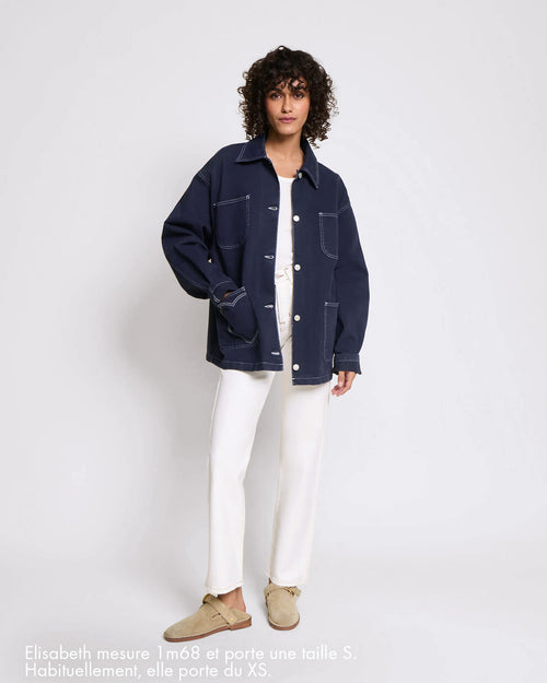 La veste Viggo en coton bio - bleu nuit - émoi émoi   - 1 