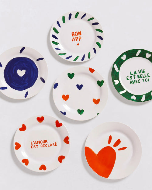 L'assiette L'amour est déclaré en porcelaine - 19 cm - émoi émoi   - 2 