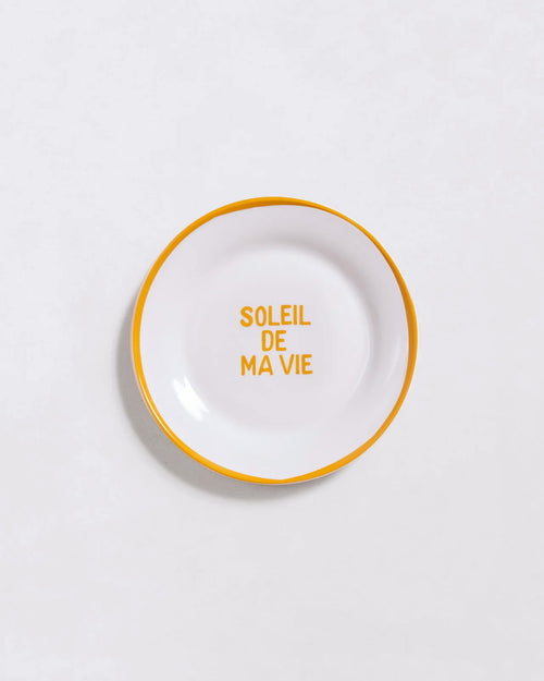 L'assiette Soleil de ma vie en porcelaine - 19 cm - émoi émoi   - 1 