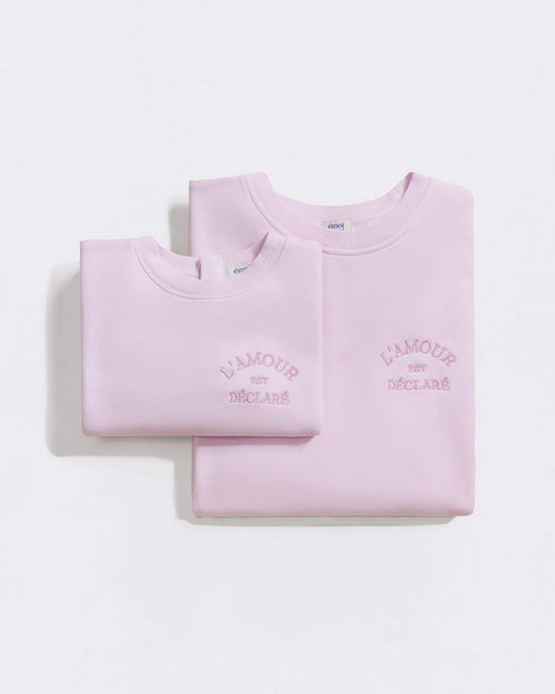 Le duo de sweats L'amour est déclaré - garment dye rose - émoi émoi   - 2 