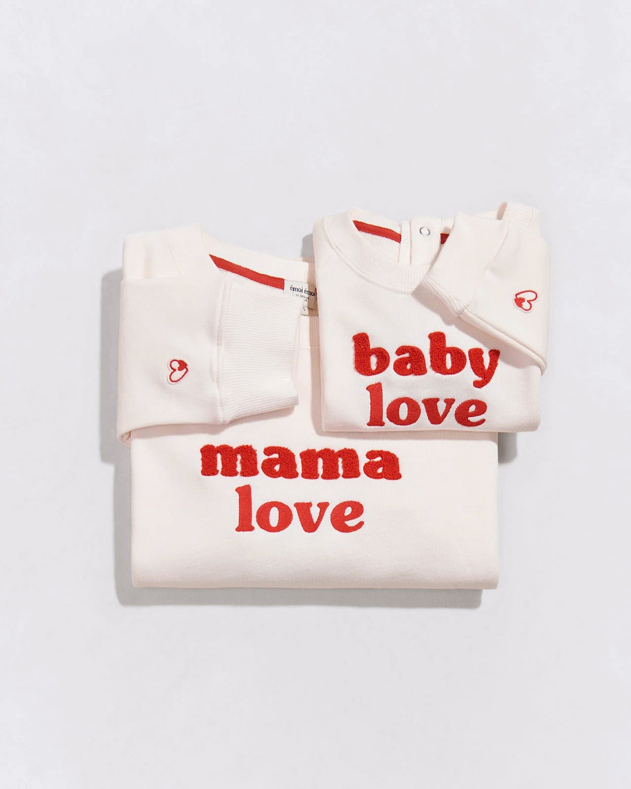 Le duo de sweats Mama love / Baby love - crème