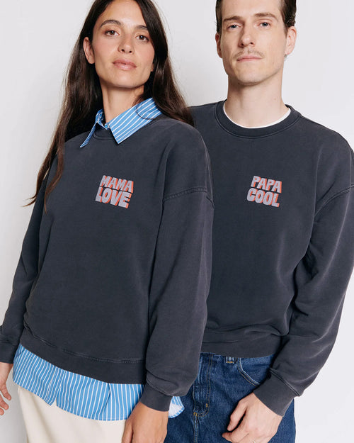 Le duo de sweats Papa cool x Mama love - garment dye stone washed - émoi émoi   - 1 