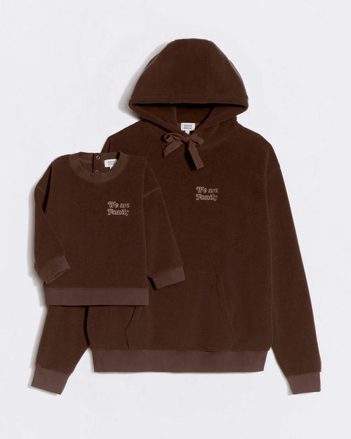 Le duo de sweats We are family en polaire recyclée - chocolat - émoi émoi   - 2 
