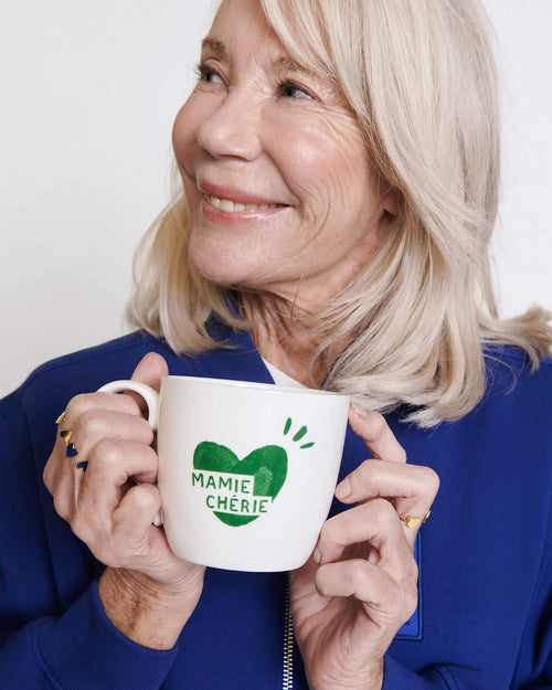 Le mug coeur Mamie chérie - vert sapin - émoi émoi   - 1 