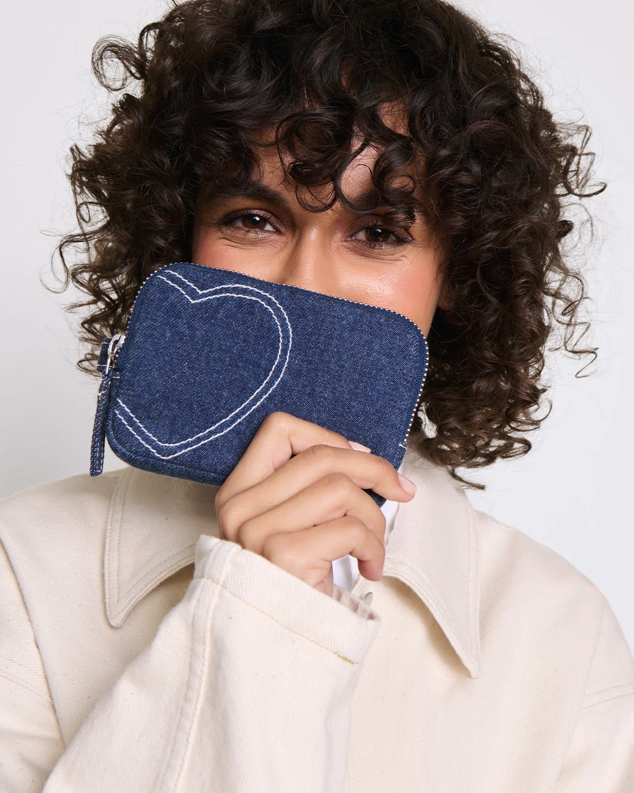 Le porte-monnaie Coeur en denim