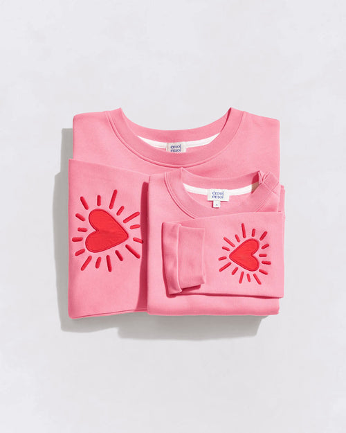 Le duo de sweats Coeur solaire avec coudières - rose - émoi émoi   - 2 