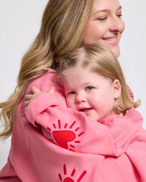 Le duo de sweats Coeur solaire avec coudières - rose - émoi émoi   - 1 