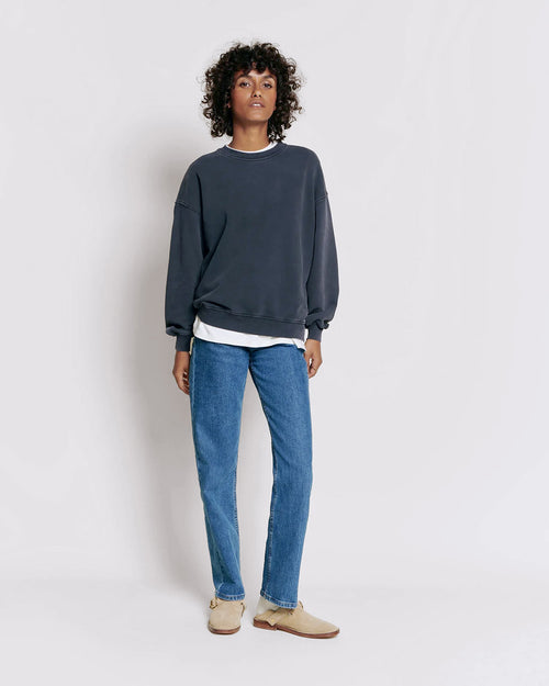 Le sweat Sky en coton bio - garment dye stone washed - émoi émoi   - 1 