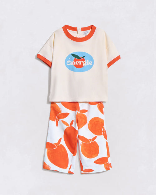 Le t-shirt Energie enfant en coton bio côtelé - crème - émoi émoi   - 2 