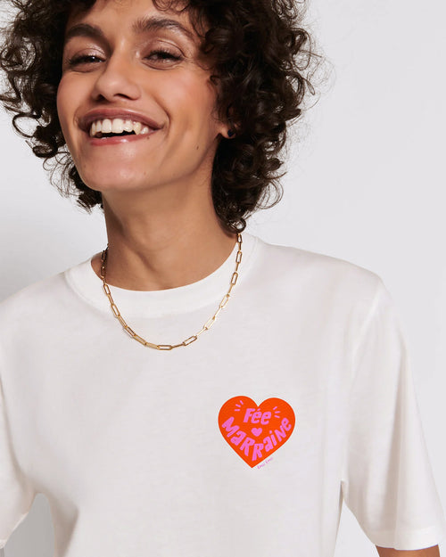 Le t-shirt Fée marraine en coton bio - blanc - émoi émoi   - 2 