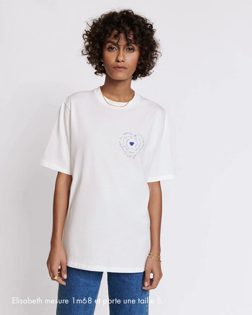 Le t-shirt Je t'aime femme en coton bio - blanc - émoi émoi   - 2 