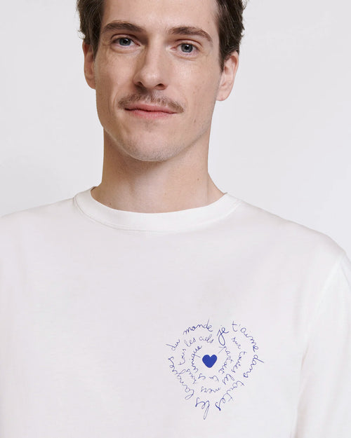 Le t-shirt Je t'aime homme en coton bio - blanc - émoi émoi   - 2 