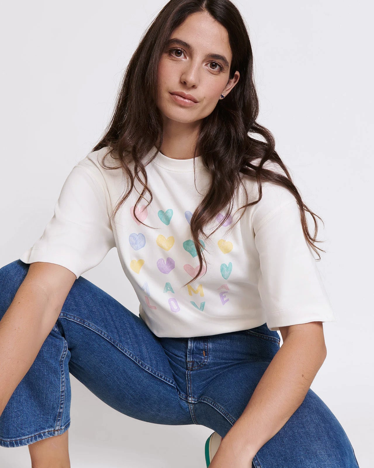 Le t-shirt Mama Love en coton bio - blanc