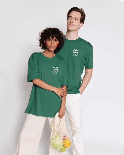 Le t-shirt Papa love club adulte en coton bio - spinach - émoi émoi   - 2 