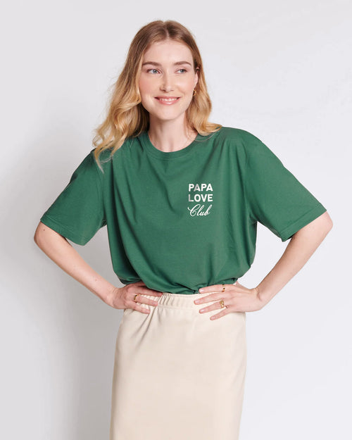 Le t-shirt Papa love club adulte en coton bio - spinach - émoi émoi   - 4 