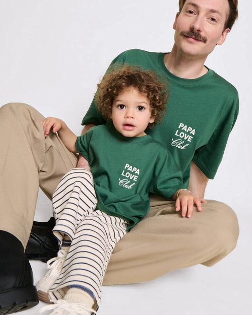 Le t-shirt Papa love club adulte en coton bio - spinach - émoi émoi   - 1 