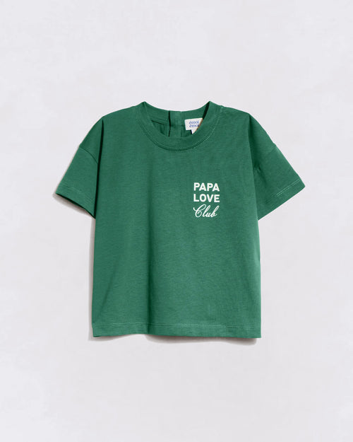 Le t-shirt Papa love club enfant en coton bio - spinach - émoi émoi   - 1 