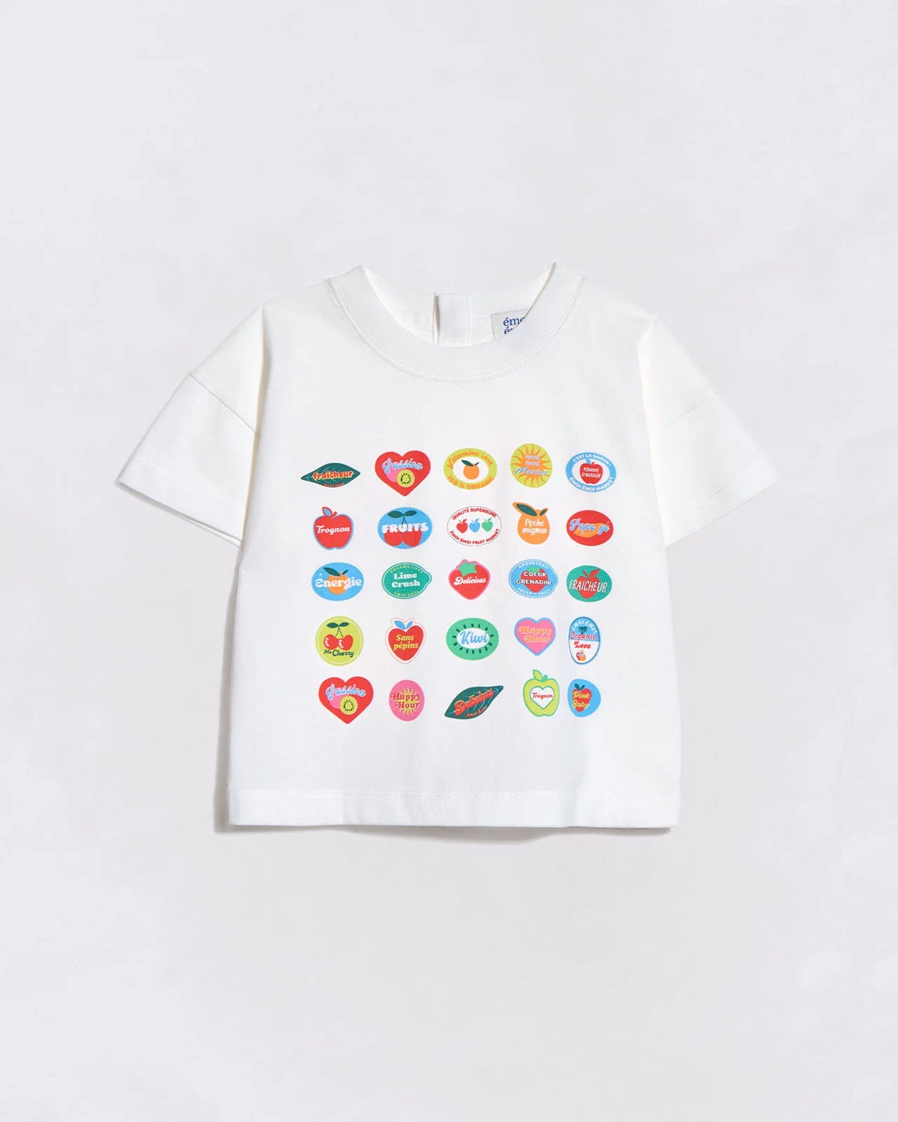 Le t-shirt Stickers fruits enfant en coton bio - blanc