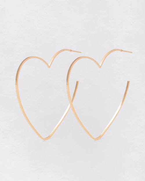 Les créoles Grands Cœurs - dorées à l'or fin 24 carats - émoi émoi   - 2 