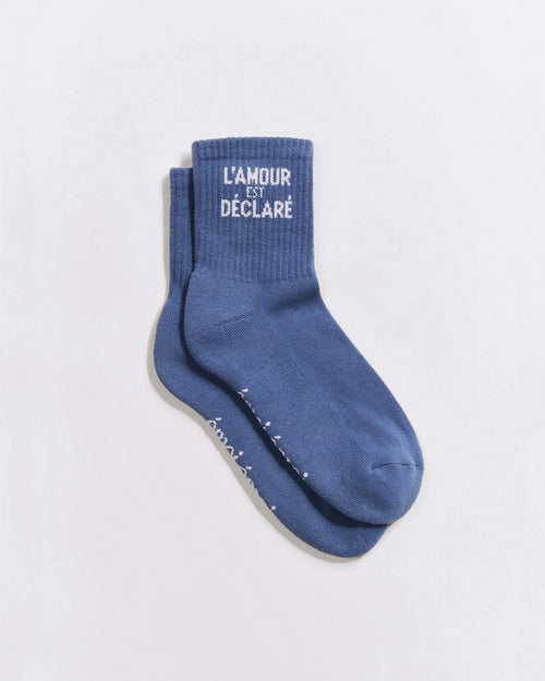 Les chaussettes L'amour est déclaré - bleu lac - émoi émoi   - 1 