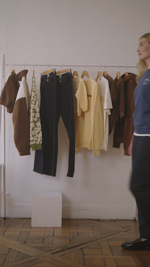 Le duo de sweats L'amour est déclaré femme et enfant - garment dye bleu - émoi émoi   - 14 