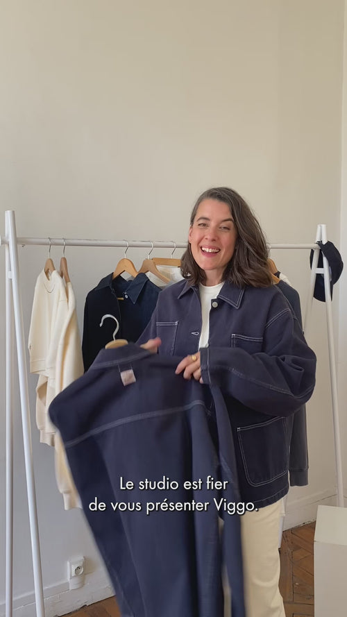 La veste Viggo en coton bio - bleu nuit - émoi émoi   - 13 