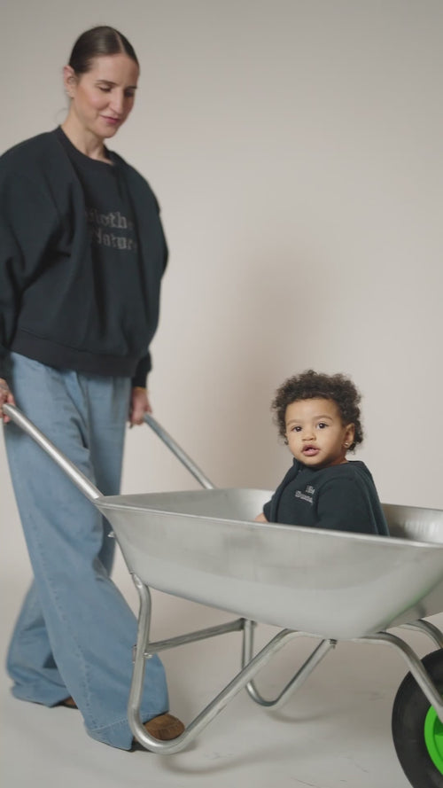 Le duo sweat et combi bébé en polaire recyclée - bleu nuit - émoi émoi   - 5 