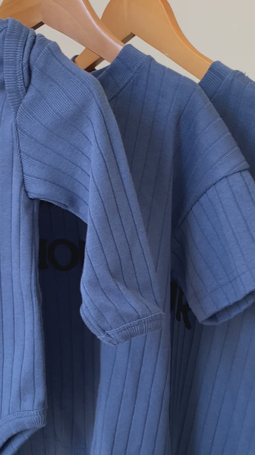 Le body Le grand amour en coton bio - bleu - émoi émoi   - 5 