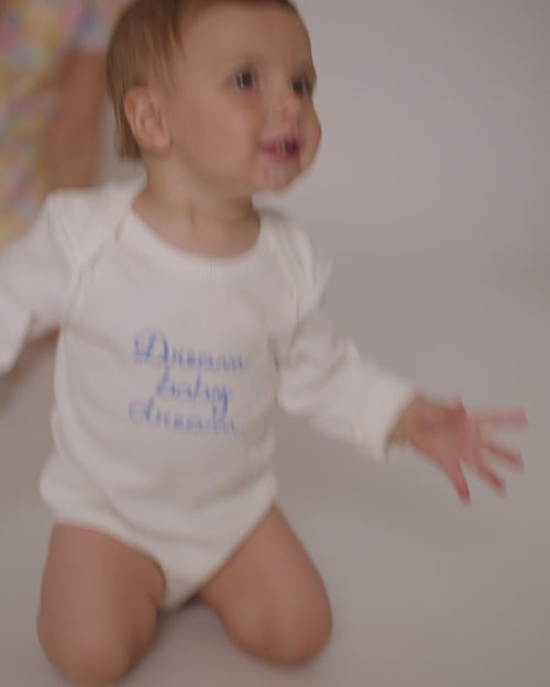 Le duo body et t-shirt Dream en coton bio côtelé - blanc - émoi émoi   - 8 