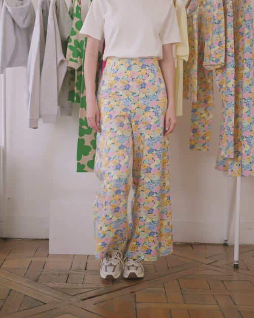 Le pantalon Pauline en coton bio - Fleurs des montagnes - émoi émoi   - 4 