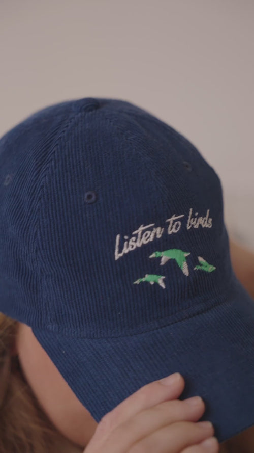 La casquette Listen to birds en velours - navy - émoi émoi   - 5 