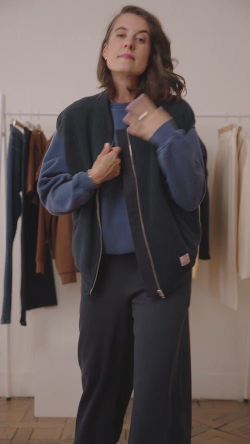 La veste Vincente en polaire recyclée - bleu nuit - émoi émoi   - 7 