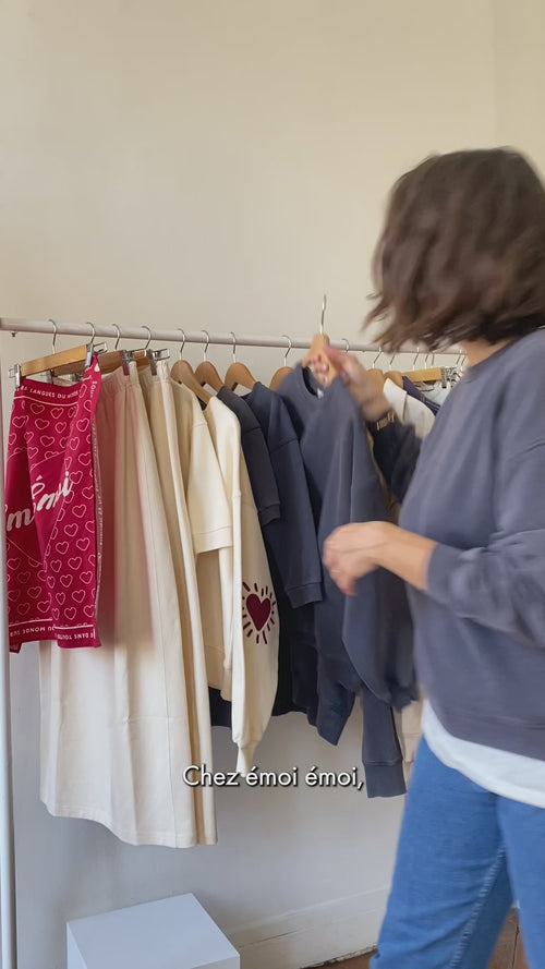 Le sweat Sky en coton bio - garment dye stone washed - émoi émoi   - 3 