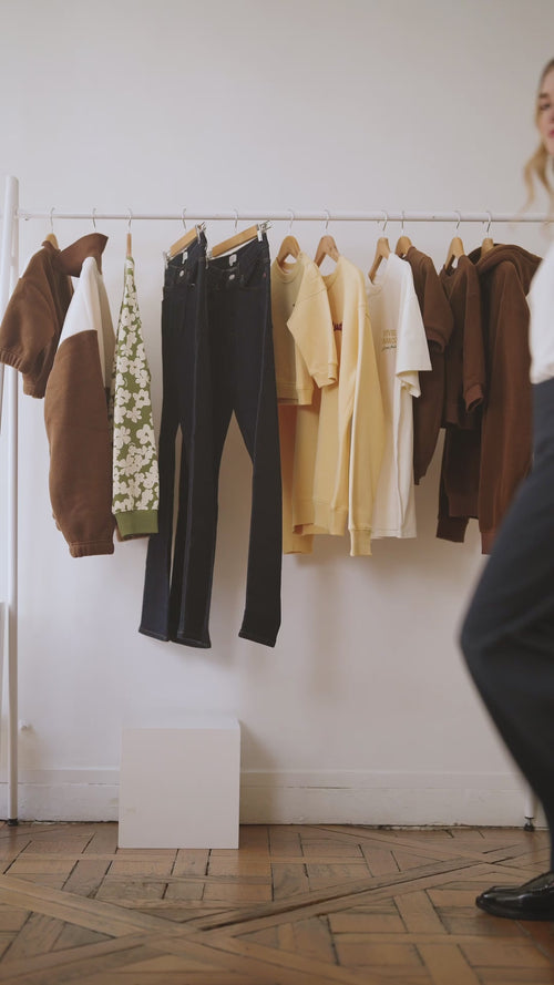 Le pantalon Pauline en coton bio côtelé - bleu nuit - émoi émoi   - 5 