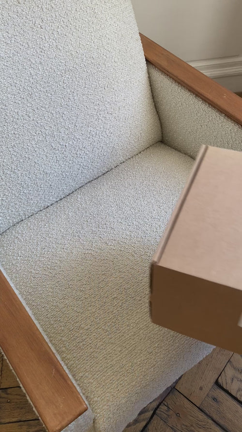 La couverture naissance Coeur en laine mérinos - crème - émoi émoi   - 8 