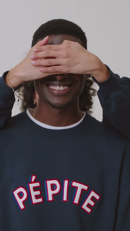 Le sweat Pépite femme en coton bio - bleu nuit - émoi émoi   - 4 