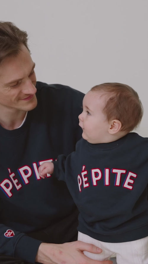 Le sweat Pépite enfant en coton bio - bleu nuit - émoi émoi   - 5 