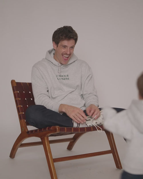 Le hoodie L'amour à l'infini enfant - gris chiné - émoi émoi   - 4 