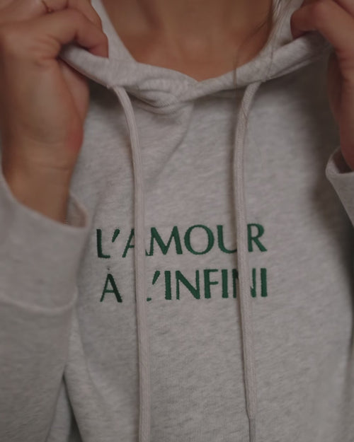 Le duo de hoodies L'amour à l'infini - gris chiné - émoi émoi   - 9 