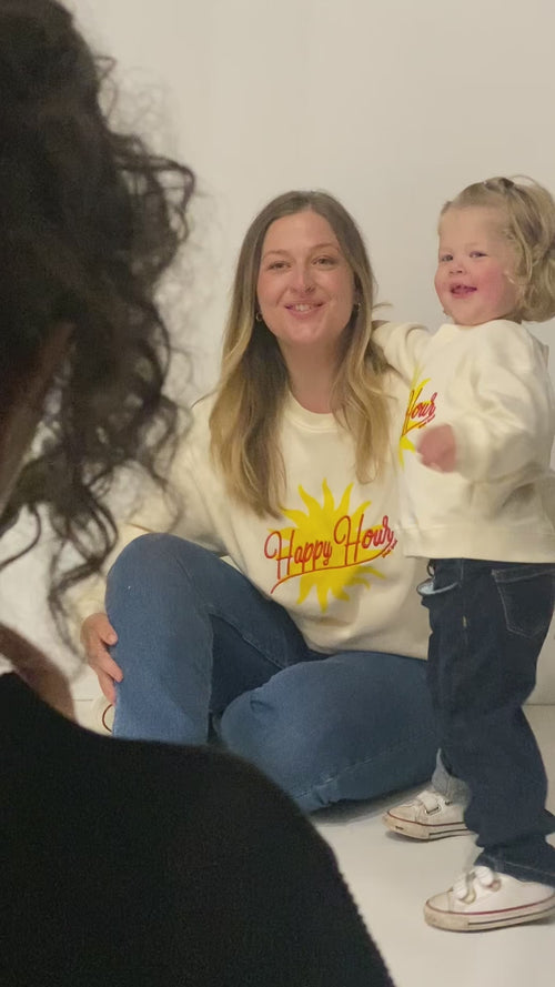 Le sweat Happy hour enfant en coton bio - crème - émoi émoi   - 6 