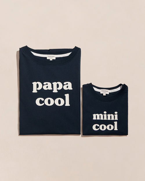 Le duo de t-shirts Papa cool x Mini cool en coton bio - charbon - émoi émoi   - 1 