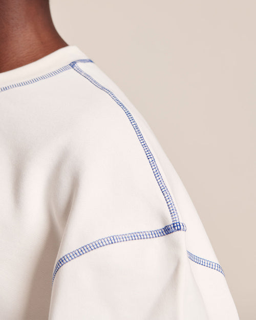 Le sweat Papa poule en coton bio - blanc - émoi émoi   - 4 