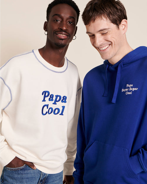 Le sweat Papa cool en coton bio - blanc - émoi émoi   - 4 