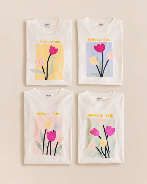Le t-shirt Mama of three en coton bio - Tulipes - émoi émoi   - 4 