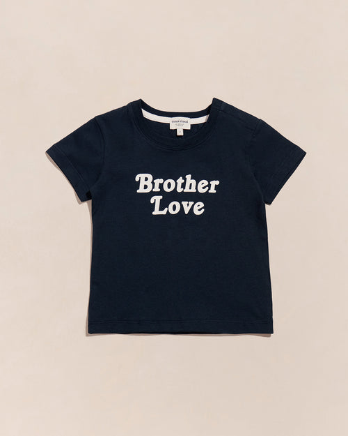 Le t-shirt Brother love en coton bio - bleu charbon - émoi émoi   - 1 