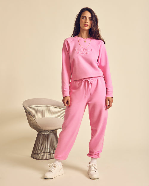 Le pantalon Paulette en coton bio - rose - émoi émoi   - 1 