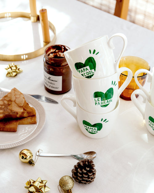 Le mug coeur Mama love - vert sapin - émoi émoi   - 2 