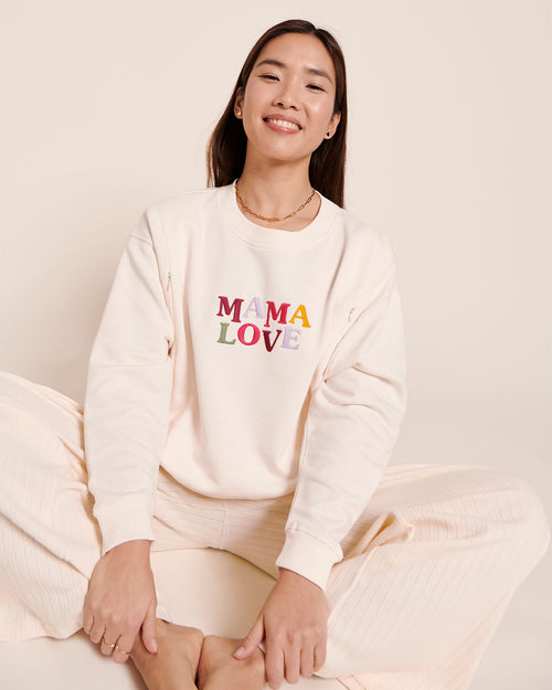 Le sweat d'allaitement Club Mama love en coton bio - crème - émoi émoi   - 1 