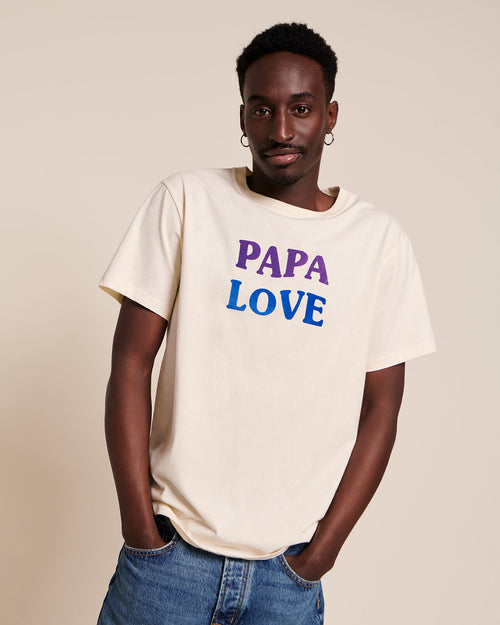 Le t-shirt Papa love en coton bio - crème - émoi émoi   - 1 